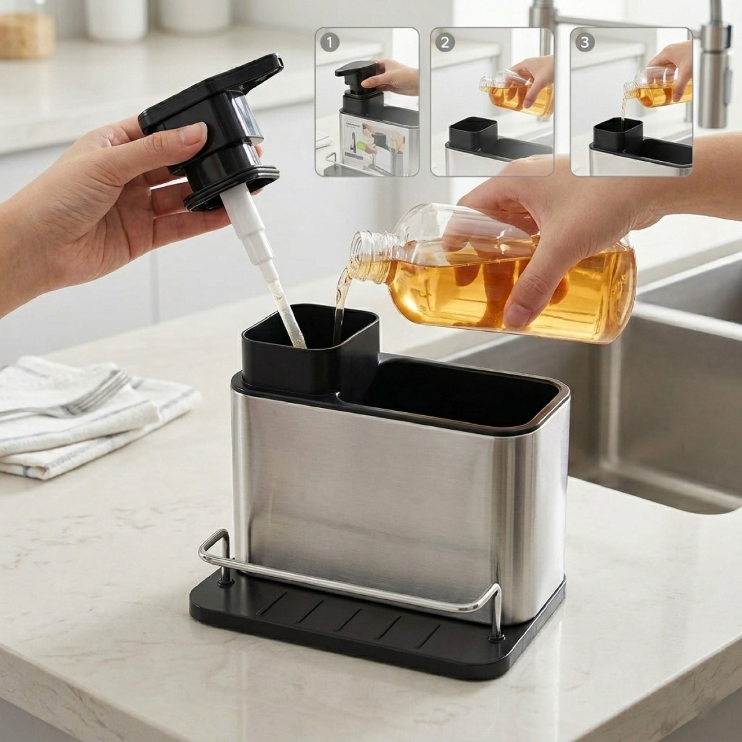 Dispensador de Jabón Soporte Inoxidable